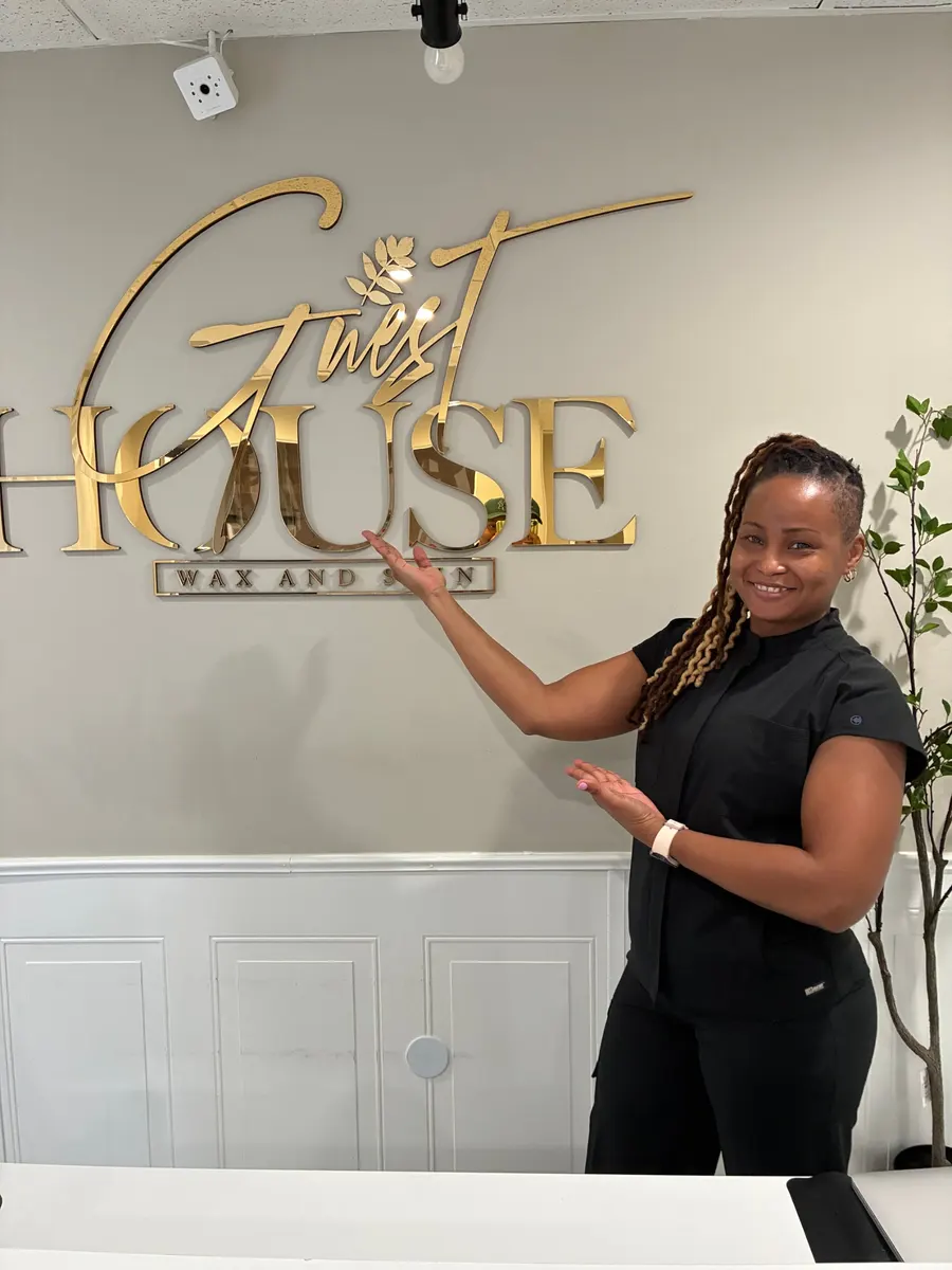 Arlene Awai, licensed esthetician, at the front desk of The Guest House in Rocky Hill, CT